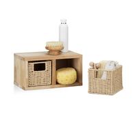 Estante de pared sistema Nogal colgante natural madera 4 compartimentos