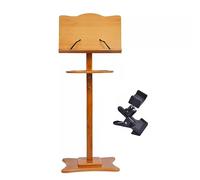 Estante De Partitura De Bambú Con Soporte Para Teléfono Móvil, Bandeja Para Estante De Almacenamiento, Altura Ajustable De 39,4 Pulgadas A 51,2 Pulgadas, Para Guitarras, Violines