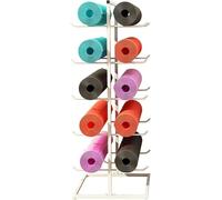 Estante de pesas for esterilla de gimnasio, soporte independiente for esterilla de yoga, soporte de exhibición con rodillo de espuma de doble cara de acero resistente(Bianco)