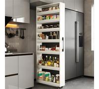 Estante de pie de 7 niveles con ruedas, unidad de almacenamiento de madera para el hogar, cocina, armario de panadería, despensa, solución de organización independiente