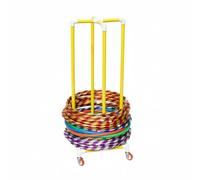 Estante De Plástico For Almacenamiento Círculos Fitness, Soporte PVC For Gimnasio, Carrito Exhibición Equipos Gimnasia Livianos, Capacidad Carga 150 Kg For El Hogar(Yellow,Compatible Diam 55cm)