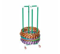 Estante De Plástico For Almacenamiento Círculos Fitness, Soporte PVC For Gimnasio, Carrito Exhibición Equipos Gimnasia Livianos, Capacidad Carga 150 Kg For El Hogar(Green,Compatible Diam 55cm)
