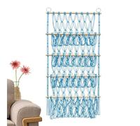 Estante De Red Para Animales De Peluche Bohemio - Soporte Para Animales De Peluche Montado En La Pared De 4 Capas | Organizador De Juguetes De Macramé Con Red De Almacenamiento De Felpa Boho | Hamaca