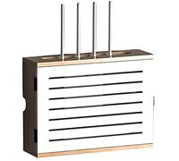 Estante de router WiFi caja de almacenamiento de router inalámbrico, soporte de decodificador de pared para sala de estar, caja de almacenamiento decorativa simple, fácil de instalar (color blanco-B,