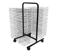 Estante de secado con ruedas para aula, organizador de estante de doble cara para pintura, obras de arte, capacidad para 52/76/100 hojas