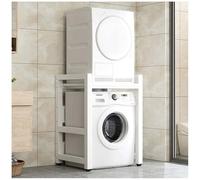 Estante de secado de altura ajustable para lavadora, soporte de lavadora de carga frontal, soporte de lavandería resistente, ahorra espacio, secadora de ropa, ideal para espacios pequeños