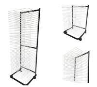 Estante de secado de arte con ruedas, 40 estantes de metal para aula, estudio de arte y uso doméstico, ideal para secado de pintura y nización de obras de arte