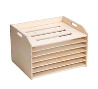 Estante de secado de arte de madera | Organizador de papel de madera de escritorio 38.4 x 29.7 x 25.2cm Multi Tier Document File Storage Rack for Art Construction Paper Office Suministros | Estante de