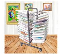 Estante de secado de arte de metal móvil, soporte de pared resistente de 26 capas, ideal para aulas y artistas, solución de secado portátil y duradera