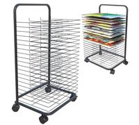 Estante de secado de arte extra grande, estantes móviles de acero para pintura con 35 estantes flexibles sobre ruedas, ideal para escuelas, estudios de arte y uso doméstico