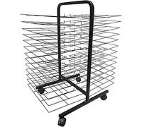 Estante de secado de arte móvil, 26 estantes de doble cara con 4 ruedas, perfecto para obras de arte y exhibición de pintura A3, ideal para artistas y estudios de arte, diseño que ahorra espacio