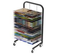 Estante de secado de arte móvil con 40 estantes resistentes para pinturas, lienzos y obras de arte, perfecto para artistas y estudios