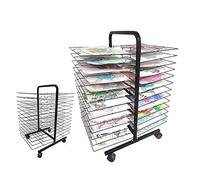 Estante de secado de arte móvil de 50 capas con ruedas, exhibición de alambre de metal de varios niveles para aula y uso doméstico, ideal para artistas y proyectos de manualidades, carrito de arte