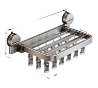 Estante de secado de pared con ventosa para calcetines, ropa interior, opciones de clip de 3, 4, 5 filas, se monta en superficies lisas, no requiere herramientas (Gunpowder-18)