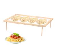Estante de secado de pasta apilable, red de secado plana de malla de madera, secador de hierbas transpirable apilable, práctico, ahorra espacio, multifuncional secadora de pasta para la cocina (una