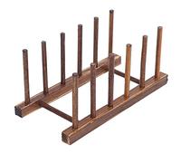 Estante de Secado de Platos, Estante de Platos de Cocina de Madera Compuesta Plegable para Cocina(6 columnas de carbón)