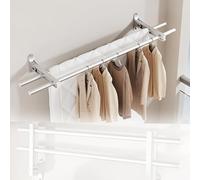 Estante de secado de ropa plegable de pared - Solución de aluminio resistente que ahorra espacio para apartamentos, secado eficiente de ropa, diseño compacto para espacios pequeños, ideal para áreas
