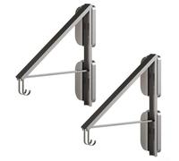 Estante de secado de ropa retráctil compacto montado en la pared con marco de aluminio para apartamentos pequeños, lavandería, habitaciones, compatibilidad interior y exterior