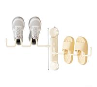 Estante de secado de zapatos plegable giratorio con instalación de ventosa para secado de zapatos en interiores y exteriores, diseño compacto y eficiente de flujo de aire (blanco-A)