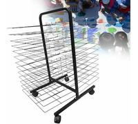 Estante de secado móvil con ruedas, organizador de exhibición de arte y almacenamiento para pósteres, lienzo, obras de arte, portátil y ajustable, perfecto para artistas y artesanos