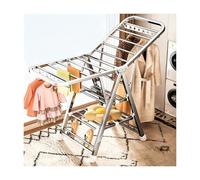 Estante de secado plegable con barra para colgar, ideal para ropa pequeña y toallas, perfecto para baños y balcones, incluye zapatero de 180 cm de altura