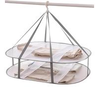 Estante de secado plegable de malla para colgar suéter de 3 niveles | Gran suéter colgante secadora | Capa de ropa de malla plana a seca para suéteres | Cesta de secado plegable - Bastidores para