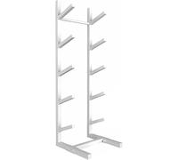 Estante de snowboard de pie de 5 niveles, organizador de gimnasio en casa para esquís, scooters y tapetes deportivos, almacenamiento duradero para garaje y tienda, maximiza el espacio y el estilo