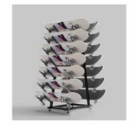 Estante de snowboard de pie, organizador de almacenamiento de metal resistente para tablas de snowboard, esquís, monopatines y scooters, soporte de exhibición ideal para garaje y ahorro de espacio