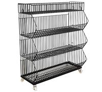 Estante de supermercado de 2/3/4/5 niveles de almacenamiento rodante para cocina, porche, soporte de verduras, estantería multifuncional independiente