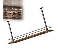 Estante de techo colgante de madera dorada de 39 pulgadas, soporte flotante para cocina y bar, fácil de instalar, solución de almacenamiento montado en la pared para restaurantes y decoración del