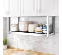 Estante de techo de acero inoxidable, estantes flotantes colgantes, estante de almacenamiento de cocina, organizador colgante de una sola capa, para restaurante, sala de estar, cafetería (plata, 90 x