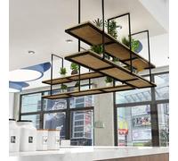 Estante de techo de madera maciza para cocina, estante flotante decorativo para balcón de restaurante o hogar, soporte industrial para plantas botellas de vino - Fácil instalación(90x30x80cm)