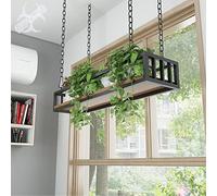 Estante de techo de metal para plantas, estante colgante para macetas de interior, ideal para decoración del hogar y jardinería, 100 x 25 x 15 cm