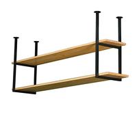 Estante de techo, estante de cocina flotante, soporte para macetas, gancho de madera maciza y metal, ideal para garaje, restaurante, decoración del hogar, solución de almacenamiento versátil