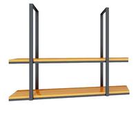 Estante de techo/Soporte para botellas de vino Estantería colgante de madera de 2 niveles Soporte para flores, Estante para ollas sartenes de cocina para restaurante bar del hogar(110x30x80cm)