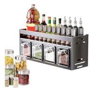 estante de temporada, estante de condimento - Organizador de condimentos sin perforaciones - Estantes de baño de gran capacidad, de almacenamiento multifuncional para cocina casera, pared de c