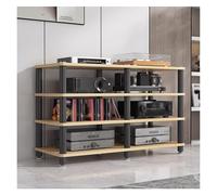 Estante de torre de audio y video de 4 etapas, soporte de TV de entretenimiento en el hogar para tocadiscos, receptor amplificador y almacenamiento de consola, elegante estante de componentes