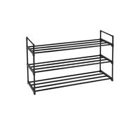 SONGMICS Zapatero de 3 Niveles, Estantería de Zapatos, Estantería de Metal, para 12 a 15 Pares de Zapatos, Estante Apilable, para Pasillo, Salón, Dormitorio, 30 x 92 x 54 cm, Negro LSA13BK
