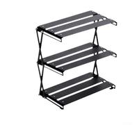 Estante de tres capas, 33 x 17,5 x 34 cm, estante de camping, estante de metal plegable, portátil con bolsa, para barbacoa, picnic al aire libre