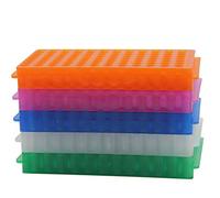 Estante de tubos doble panel 96 posiciones de polipropileno para tubos microcentrifugadores de 0,2 ml a 2 ml (paquete de 5)
