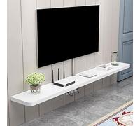 Estante de TV montado en la pared, centro de entretenimiento flotante con consola multimedia y soporte de TV ajustable, elegante estante para exhibición y libros para decoración del hogar