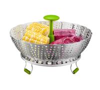 Estante de vapor de acero inoxidable, estante de vaporera extensible plegable - Cesta de vapor extensible para cocinar, herramienta de vapor de diseño desmontable para patatas, cangrejos, carne