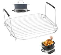 Estante de vapor para Ninja-Foodi Possible Cooker Pro 6.5Qt MC1101, estante plegable de acero inoxidable con asas de silicona, inserto de vapor para asar y cocinar al vapor verduras
