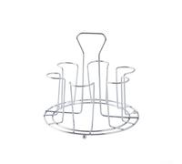 Estante de vaso de drenaje de acero inoxidable, soporte de almacenamiento de vidrio, diseño boca abajo para un secado eficiente, ahorro de espacio para áreas de cocina y bar (6 bits-S)