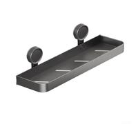 Estante de ventosa montado en la pared con succión al vacío y drenaje inferior, estante de almacenamiento de baño sin taladrar ni marcas de pared (30 cm)