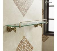 Estante de vidrio para baño PaulGurkes en bronce retro