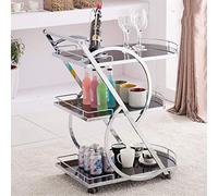 Estante de vino de 2/3 niveles, barra de metal, carrito de servir té de vino con vidrio templado, carrito móvil de herramientas, carrito de vino, carrito de agua, aperitivos, coche, hotel, restaurante