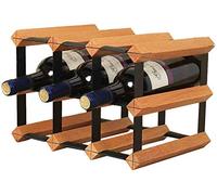 Estante de vino de escritorio para 6 botellas de vino apilable de escritorio o encimera estante de vino gabinete estante de vino moderno minimalista estante de vino (Color : marrón Tamaño: 22,7 x 23,5
