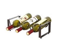 Estante de vino de hierro forjado con estantes de encimera Soporte creativo del gabinete de vino para almacenamiento de licor y regalos