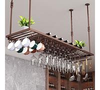 Estante de vino de hierro forjado de altura ajustable de estilo industrial con diseño de restaurante de música, organizador montado en la pared para el hogar, bar, soporte de vino colgante y estante